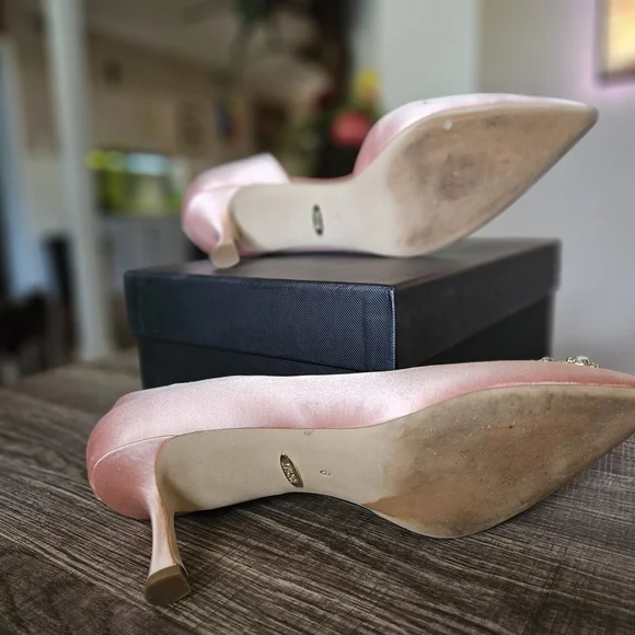 Badgley Mischka Pink Embellished Women's Shoes Sz 9 - Picture 6 of 8